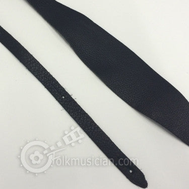 Long Hollow Mandolin Strap Black Leather