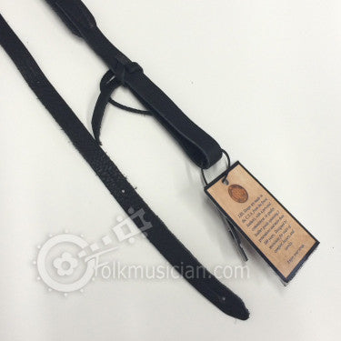 Long Hollow Mandolin Strap Black Leather