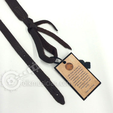 Long Hollow Leather Mandolin Strap Brown
