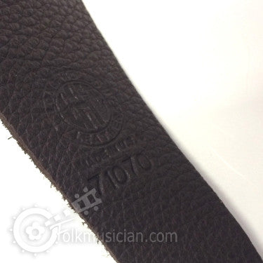 Long Hollow Leather Mandolin Strap Brown