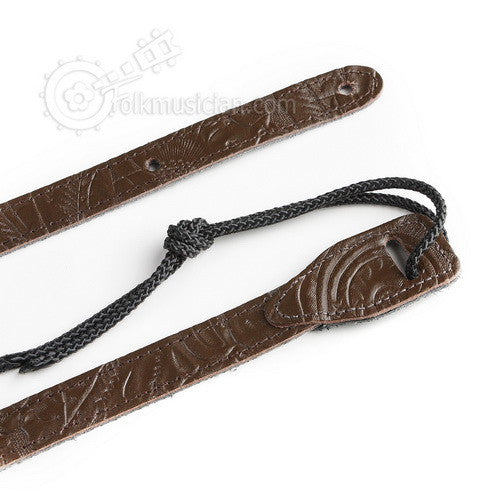 Embossed Leather Mandolin Strap