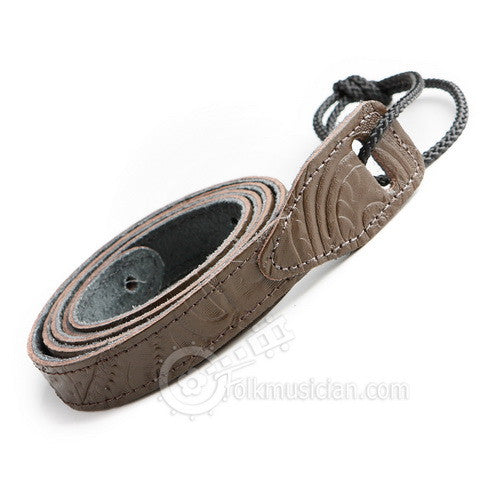 Embossed Leather Mandolin Strap