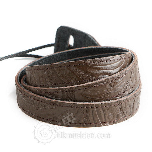 Embossed Leather Mandolin Strap