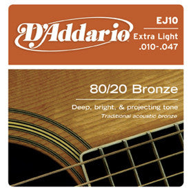 DAddario 80/20 Bronze Round Wound X-LT
