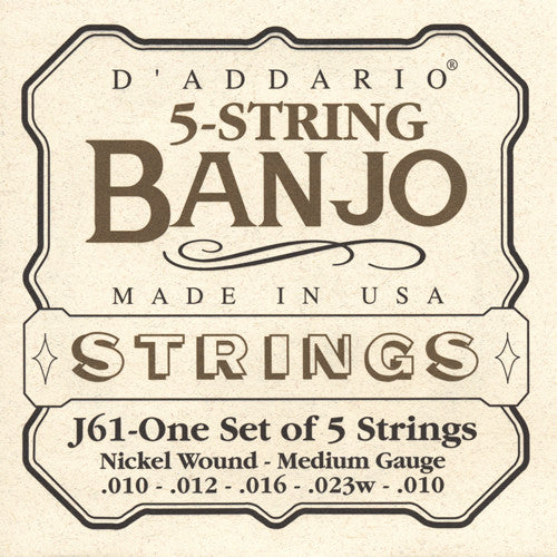 DAddario Banjo Strings Nickel Wound Medium