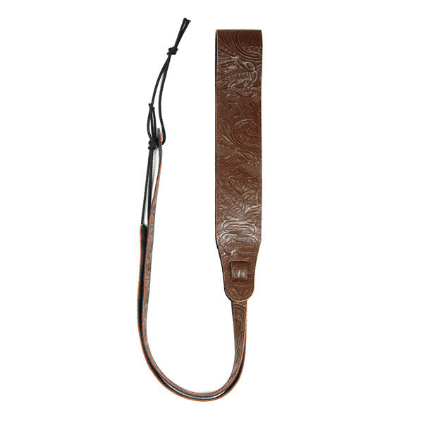 Leather Banjo Cradle Strap Embossed